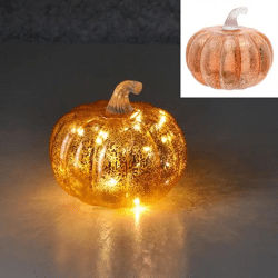 Kleiner LED Kürbis, ca. 13x14 cm – Kompakte Leuchtdeko für Halloween
