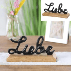Kleiner Liebe Schriftzug auf Standfuß, Dekorativer Wohnakzent, ca. 15cm hoch