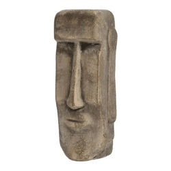 Kleiner Moai-Kopf in Gold, Dekorative Skulptur, 26 cm Höhe