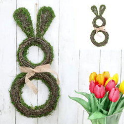 Kleiner Moos-Hase als Türhänger, 50 cm Höhe - Niedliche Osterdeko