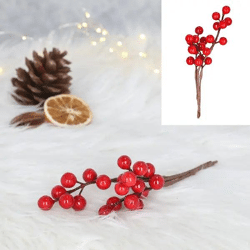 Kleiner Roter Beerenzweig, Dekoratives Element, Ca. 20cm Hoch