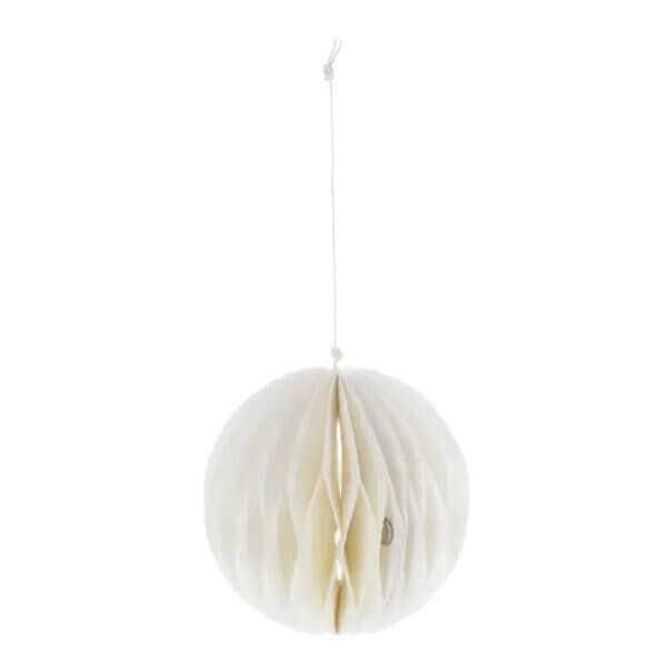 Kleiner Runder Waben-Dekoanh&auml;nger in Creme, Durchmesser 8cm