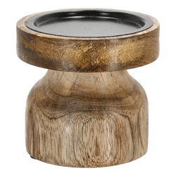 Kleiner Stumpenkerzenhalter aus Mangoholz, 10cm - Charmantes Deko-Element