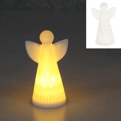 Kleiner Weißer LED-Engel - Himmlische Leuchtdeko, 13 cm Hoch