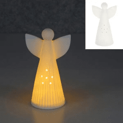 Kleiner Weißer LED-Engel - Strahlende Lichtdekoration, 18 cm Hoch