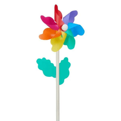 Kleines Buntes Windrad 'Flower', 30 cm Höhe, 11 cm Durchmesser – Perfekt für den Garten
