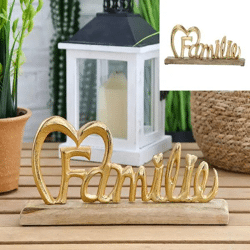 Kleines goldenes Dekoelement ‚Familie‘, 32cm – stilvoller Hingucker