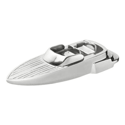 Kleines Sportboot Modell in Silber, Länge ca. 25 cm - Elegantes Miniatur-Schiff