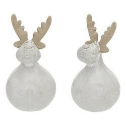 Kleines Weißes Rentier - Bezaubernde Winterdeko, 16 cm Hoch