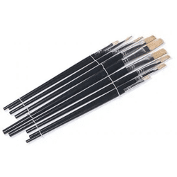 SMALL BRUSH SET FLAT ;High-quality mini flat brush set: Compact artist brushes for fine details and small projects