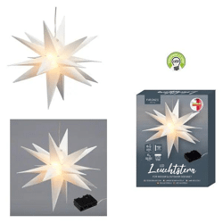 Kompakter faltbarer LED-Stern für den Außenbereich in Weiß, Ø 35 cm