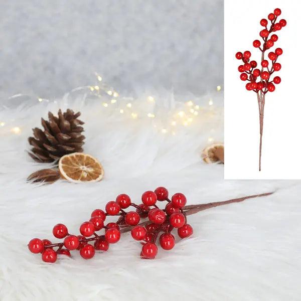 Kompakter Roter Beerenzweig, Dekoratives Naturdetail, Ca. 30cm Hoch