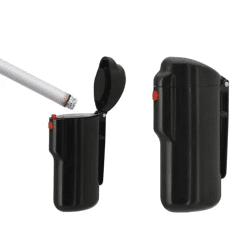 Kompakter Taschenaschenbecher Schwarz mit Deckel – Ideal für Unterwegs