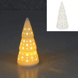 Kompakter Weißer LED Tannenbaum, Festlich, ca. 15cm Höhe