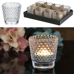 Kompaktes Glas-Windlicht, 6,5cm Hoch, Zartes Teelicht für Dekoration