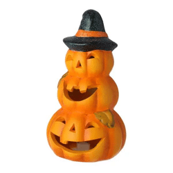 Kompaktes LED Windlicht Kürbisturm - Klein, Höhe ca. 18cm, Festliche Deko