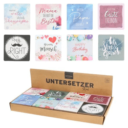 Korkuntersetzer Set, 12 Stück, Quadratisch 9,5x9,5 cm, Natürlicher Tischschutz