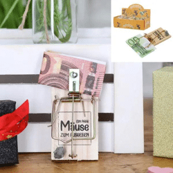 Creative money gift mouse trap - original money packaging, approx. 11x9cm, funny gift idea