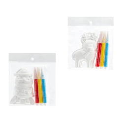 Kreatives Xmas Kunstpaket: 4-teiliges Mal-Kit, 3/s, ca. 6cmH für DIY Weihnachtsdekorationen