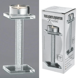 Kristall Teelichtleuchter, Elegantes Kleines Design, 16cm Hoch