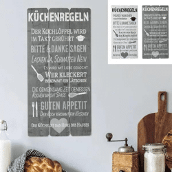 Küchenregeln Bilderset, 2 Stück, 30x60cm - Dekorative Wandbilder für die Küche