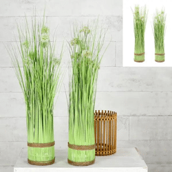 Künstliches Blumen-Gras-Duo, Set mit 2 Stück, 10x60cm