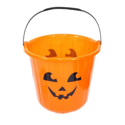 Kürbiseimer 18 x 16cm, Halloween Süßigkeiteneimer