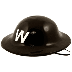 Kunststoff-Warden-Helm – Einheitsgröße, Zivilschutz-Kostümzubehör