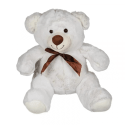 Cuddly plush bear with bow, 