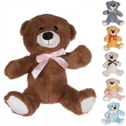 Cuddly plush bear with bow, 