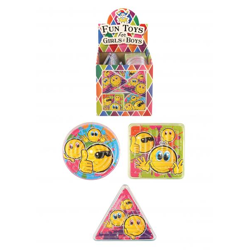 Labyrinth-Puzzle mit Smiley, 3 verschiedene Formen, Knobelspiel für Kinder