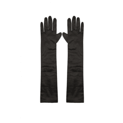 Lange schwarze Handschuhe 45 cm für Erwachsene, elegant und robust