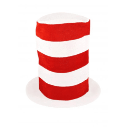 Langer rot-weißer Hut für Kinder – auffälliges gestreiftes Anziehaccessoire