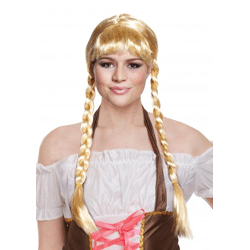 Langhaarige blonde Perücke mit Zöpfen 200G – Hochwertiges Karnevalskostüm-Zubehör