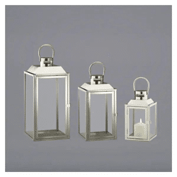 Laternenset, Edelstahl, 3tlg. – Moderne Laternen | Stilvolles Laternen-Set aus Edelstahl