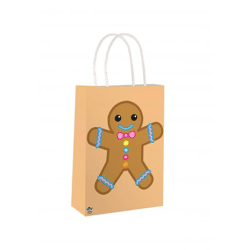 Lebkuchenmann Weihnachtstüte mit Henkel 14x21x7 cm