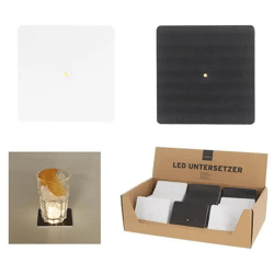 LED Beleuchtete Untersetzer - Einheitliches Licht, 2er Set