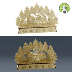 LED-beleuchteter Pyramiden-Schlitten, Ca. 10 cm - Festliche Beleuchtung