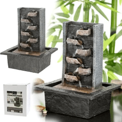 LED-Beleuchteter Zimmerbrunnen, 28cm Hoch – Beruhigendes Wasserspiel