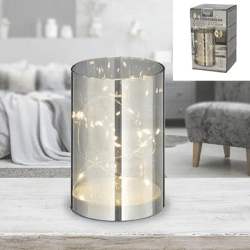 LED-Dekorglas, Grau, Klein, 9x15cm – Stimmungsvolle Raumbele