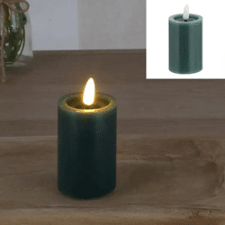 LED-Echtwachskerze 'SHINE', Grünes Wachs, 5x10cm - Umweltfreundliche Beleuchtung