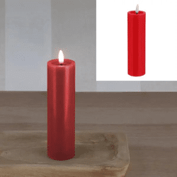 LED Echtwachskerze SHINE in Rot, Durchmesser 5 cm, Höhe 15 cm - Stimmungsvolle Beleuchtung
