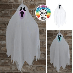 LED Geist zum Hängen, ca. 50cm – Schaurig-schöne Halloween-Deko
