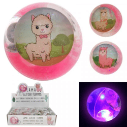 LED Glitzer Flummi Lama 65 mm