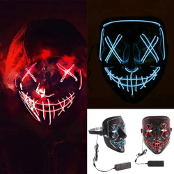 LED Gruselmaske für Halloween: Leuchtende Verkleidung - 2er Set, ca. 20cm hoch