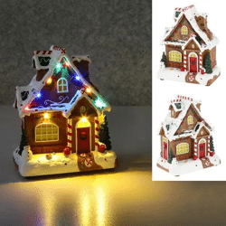 LED-Lebkuchenhaus, Winterliches Dekor, ca. 18x22 cm
