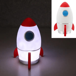 LED Leuchte Spaceman Rakete, Futuristisches Nachtlicht, Ca. 23 cm Hoch