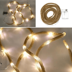 LED Lichterkette Seil, 20 LEDs, Länge Ca. 200cm – Flexibel und Dekorativ