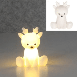 LED-Nachtlicht Rentier - Leuchtendes Dekorations-Highlight, 11 cm Höhe - Festliche Zimmerdeko