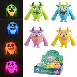 LED Quetschmonster Set, 4 Stück, Leuchtend, ca. 12 cm Hoch
